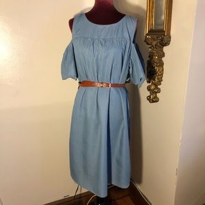 Lane Bryant Chambray Cold Shoulder Dress